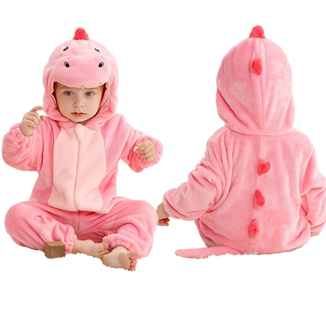 MICHLEY Halloween Baby Rompers Winter Hooded Flannel Toddler Infant Clothes Overall Bodysuits Jumpsuit Costume For Kid Bebe