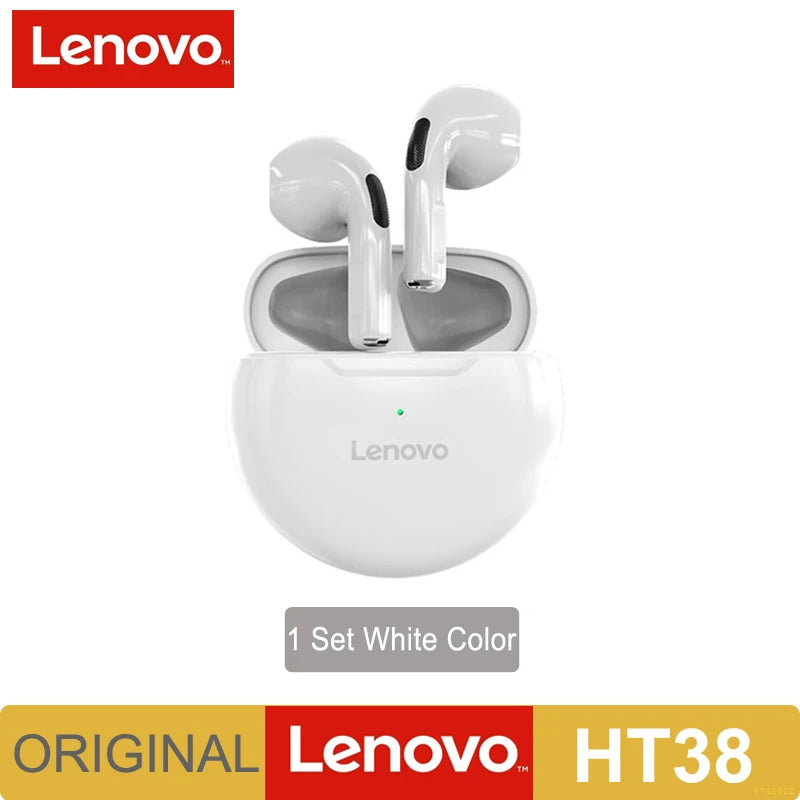 New Original Lenovo HT38 TWS Earphones Wireless Bluetooth 5.0 HiFi Sport Noise Reduction Headphones Touch Control Earbuds