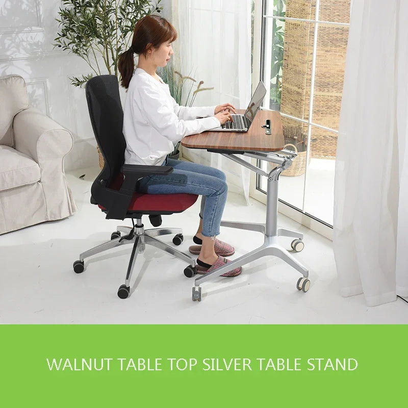 Lifting Desk 77.5mm-107cm Sitting/Standing Laptop Desk Mobile Pallet With Mobile Wheels Lectern Desk