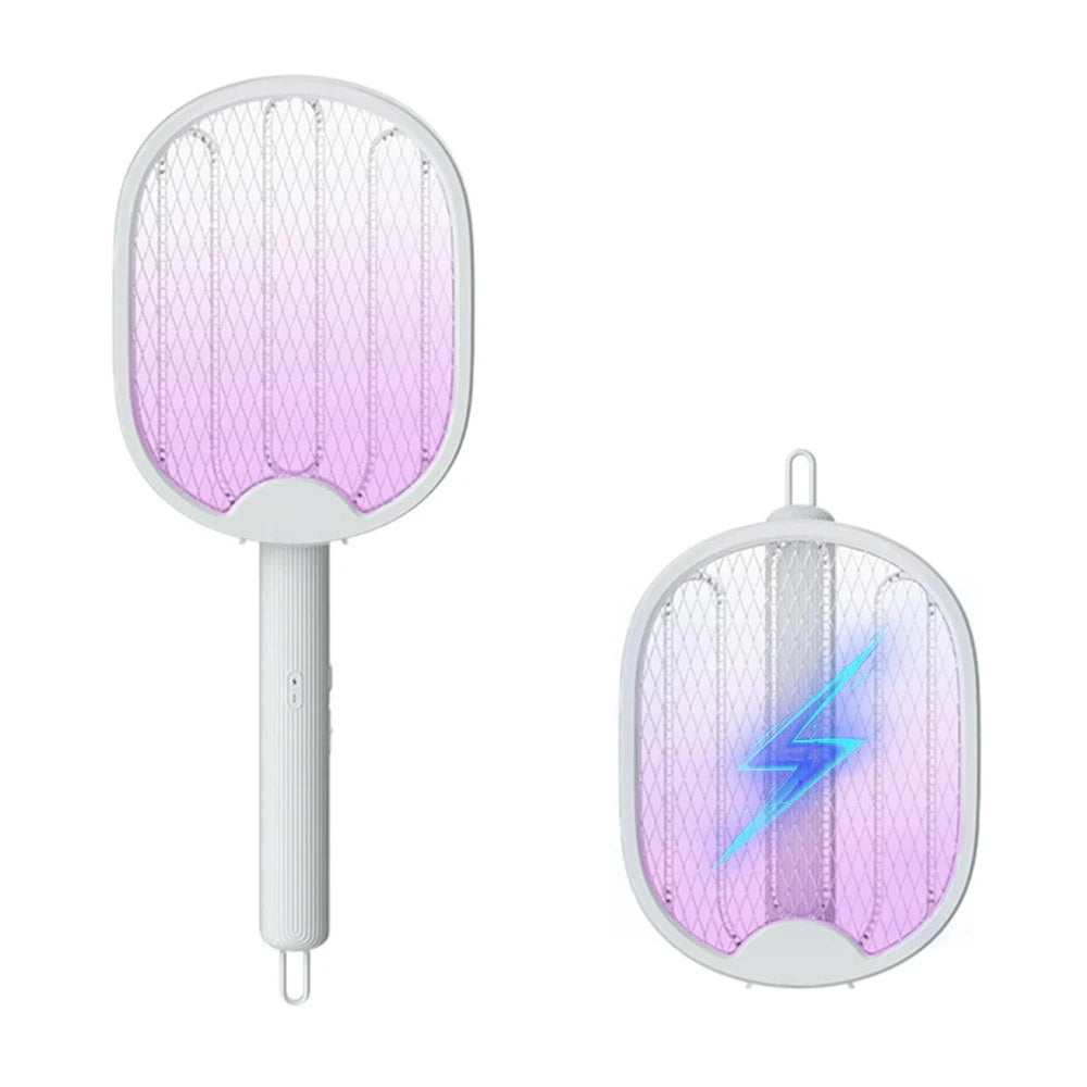 Foldable Electric Mosquito Killer Fly Swatter Trap USB Rechargeable Mosquito Racket Insect Killer with UV Light Bug Zapper 3000V